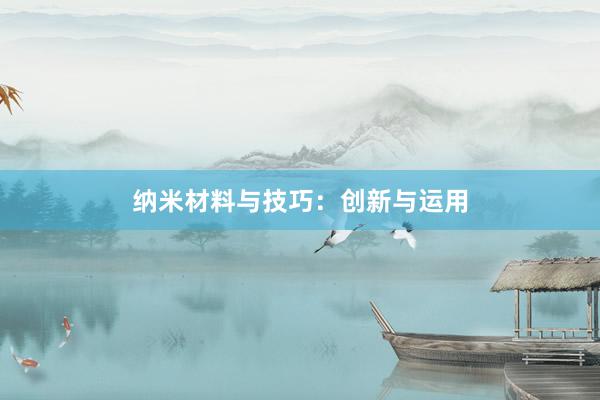 纳米材料与技巧：创新与运用